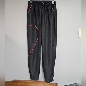 Women's Black Small Joggers with Red Trim High Wasted